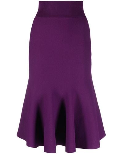 Stella McCartney Fluted Knitted Skirt - Purple