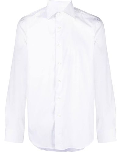 Canali Camisa ajustada con botones - Blanco
