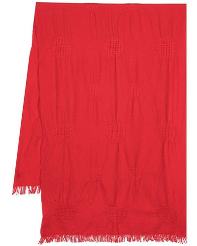 Y's Yohji Yamamoto Écharpe en laine à design tressé - Rouge