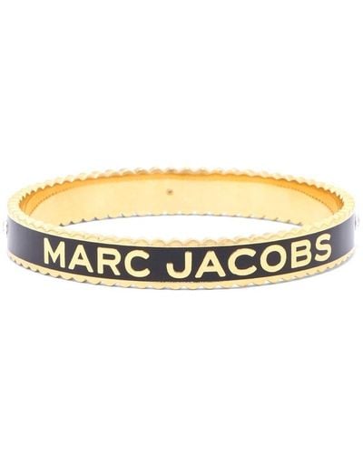 Marc Jacobs Women The Medallion Large Bangle Black - Metallic
