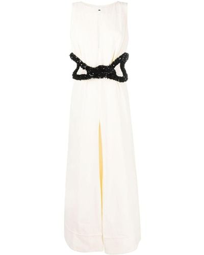 Jil Sander Sequin-embellished A-line Gown - Natural