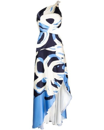 Silvia Tcherassi Whitney Asymmetric Maxi Dress - Blue