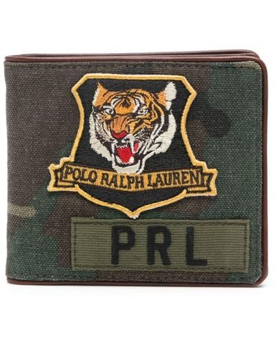 Polo Ralph Lauren Logo-patch camouflage-print wallet - Nero
