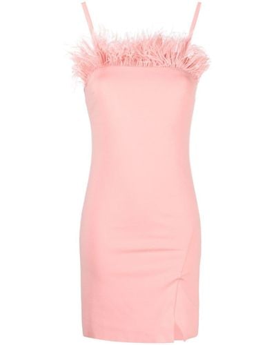 Twin Set Feather-trim Fitted Minidress - Pink