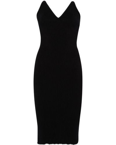 Coperni Ribbed-knit Bustier Dress - Black
