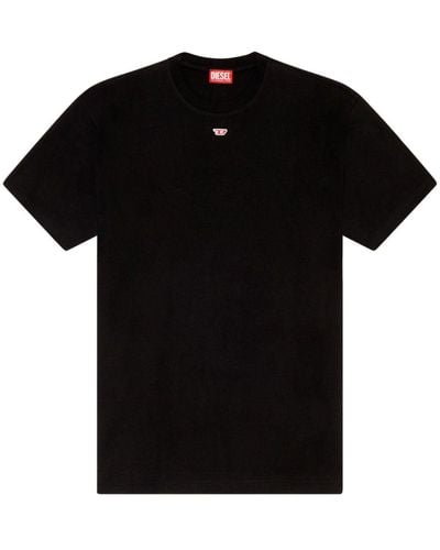 DIESEL T-shirt en coton à patch logo - Noir