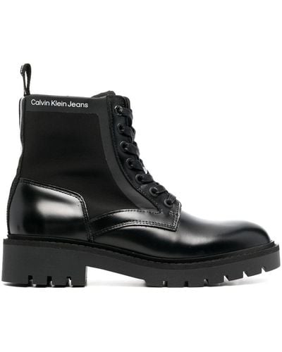 Calvin Klein Military Ankle Boots - Black