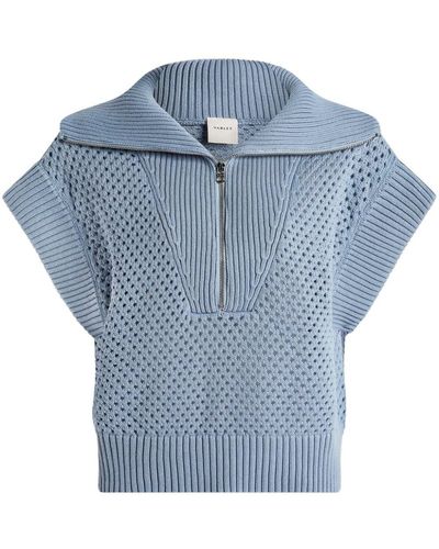Varley Mila Cotton Knitted Top - Blue