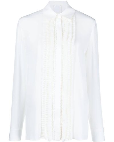 Givenchy Ruffled Silk Shirt - White