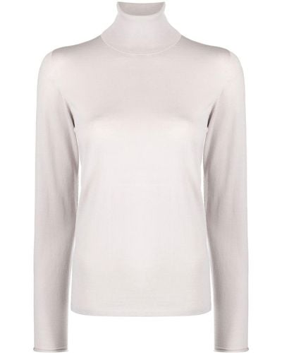 Le Tricot Perugia Roll-neck Long-sleeve Sweater - White