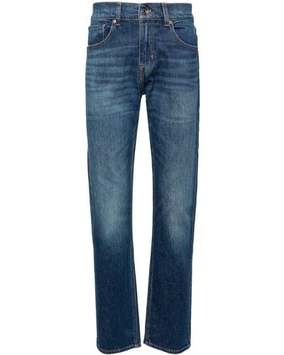 7 For All Mankind Exchange Mid-rise Straight-leg Jeans - Blue