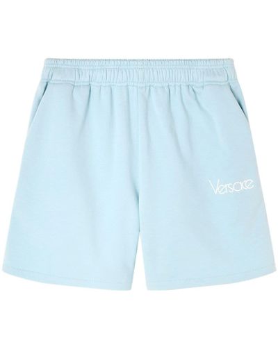 Versace 1979 Re-edition Embroidered Track Shorts - Blue