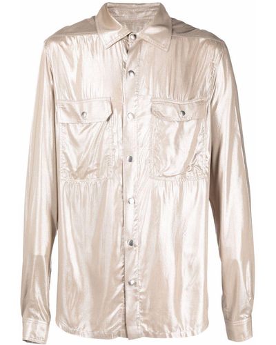 Rick Owens Coated Button-up Shirt - Metallic