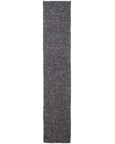 Saint Laurent Charakteristischer strickschal aus wolle nd mohair grau