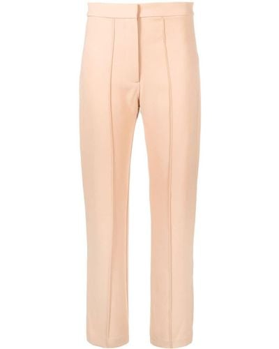 Alex Perry Pleat-detail Straight-leg Trousers - Natural
