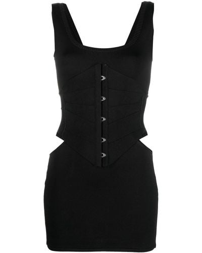 Roberto Cavalli Cut-out Corset Mini Dress - Black