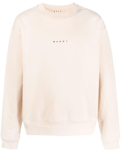 Marni Sweater Met Logoprint - Naturel