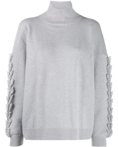 Barrie Cashmere Roll-neck Sweater - Grey