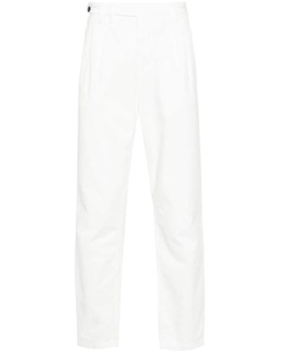 Eleventy Mid-waist Tapered Pants - White