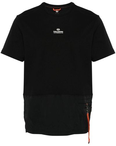 Parajumpers T-shirt Clint con design a inserti - Nero