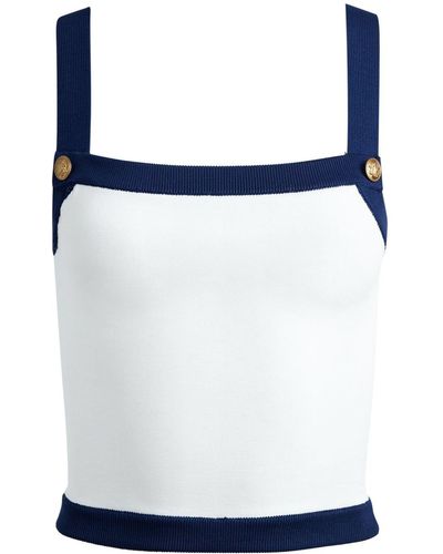 Alice + Olivia Ribgebreide Top - Blauw