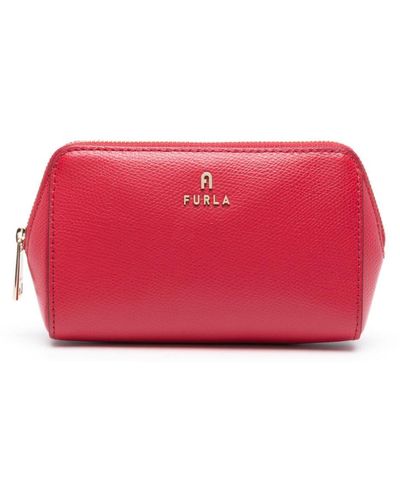 Furla Camelia Leather Cosmetic Case - Red