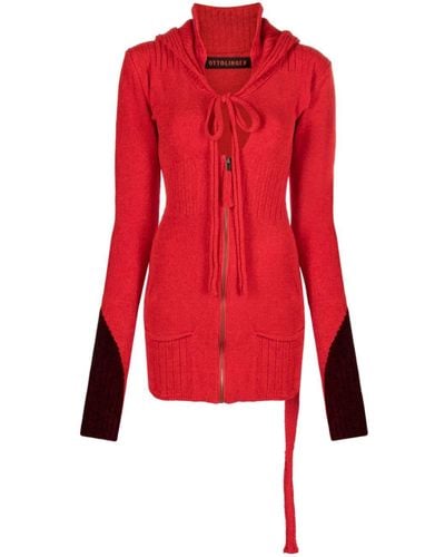 OTTOLINGER Two-tone Zip-up Cardigan - Red