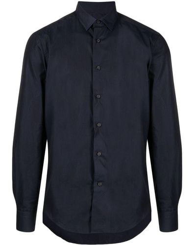 Lanvin Spread-collar Cotton Shirt - Blue