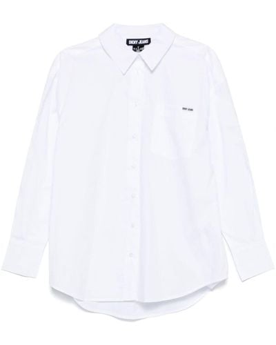 DKNY Shirt Met Logopatch - Wit