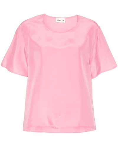 P.A.R.O.S.H. Habotay Bluse aus Satin - Pink