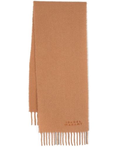 Isabel Marant Firny Embroidered-logo Scarf - Brown
