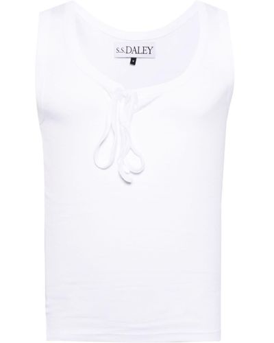 S.S.Daley Keyhole Cotton Tank Top - Wit