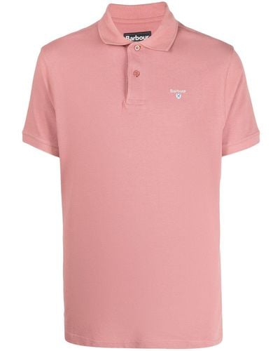 Barbour Polo con logo bordado - Rosa