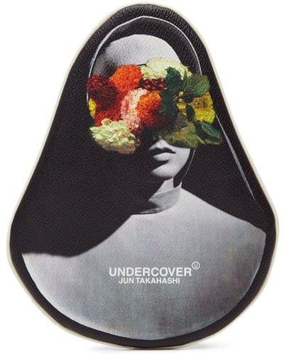 Undercover Portefeuille en cuir artificiel à logo imprimé - Gris