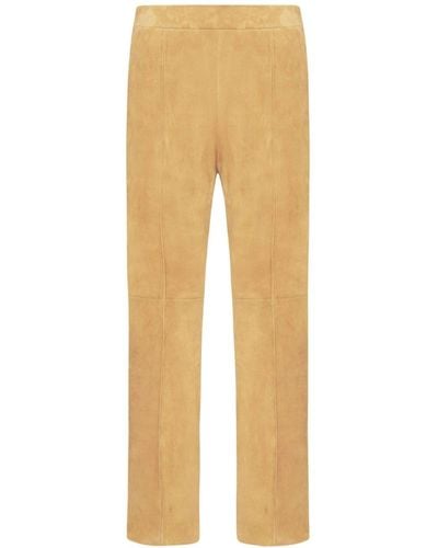Rosetta Getty Straight-leg Suede Pants - Natural