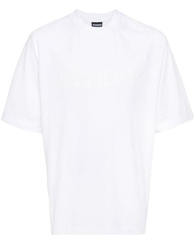 Jacquemus Weißes logo print typo t-shirt