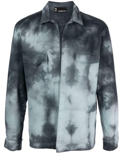 Styland X Notrainproof Tie-dye Open-front Shirt Jacket - Blue