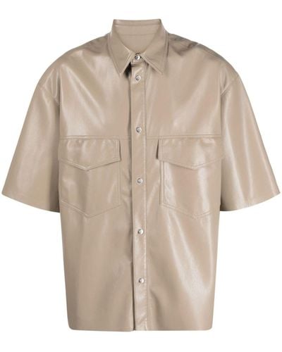 Nanushka Okobortm Alt-leather Shirt - Natural