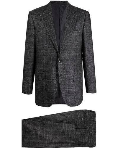 Kiton シングルブレスト テーラードスーツ - ブラック