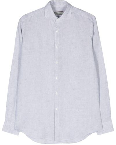 Canali Long-sleeve Linen Shirt - White