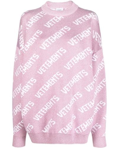 Vetements Intarsien-Pullover mit Monogramm - Pink