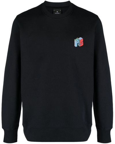 PS by Paul Smith Jack's World Logo-embroidered Organic-cotton Sweatshirt - Blue