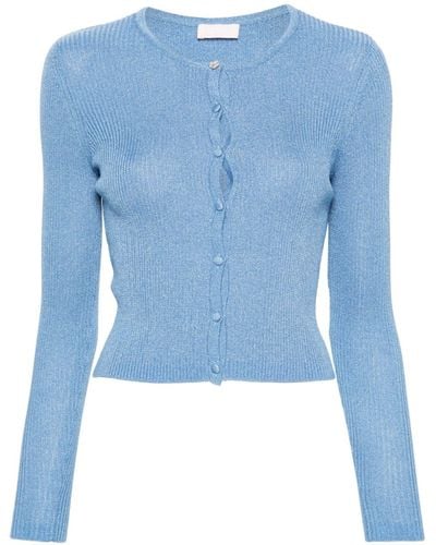 Liu Jo Cardigan in maglia con effetto lurex - Blu