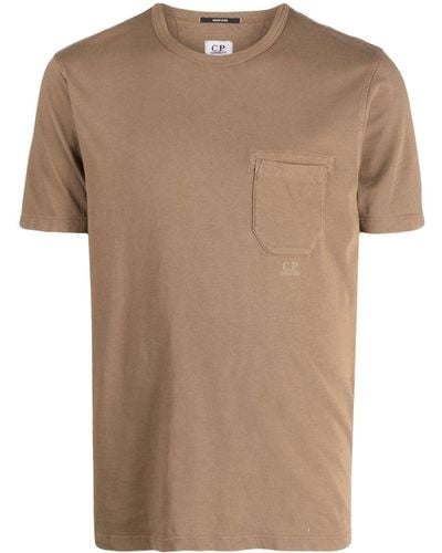 C.P. Company T-shirt en coton à logo imprimé - Marron