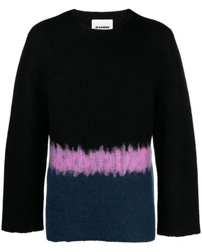 Jil Sander Colourblock Sweater - Men's - Wool/silk/alpaca/mohairpolyamidecotton - Black