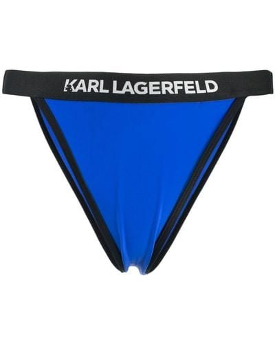 Karl Lagerfeld Logo-waistband Bikini Bottoms - Blue