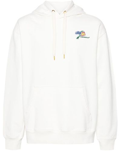 Casablancabrand Croquis De Tennis Logo-embroidered Hoodie - White