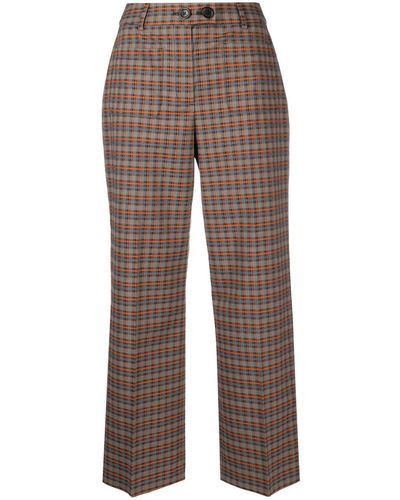 PS by Paul Smith Check-pattern Tailored Pants - Brown