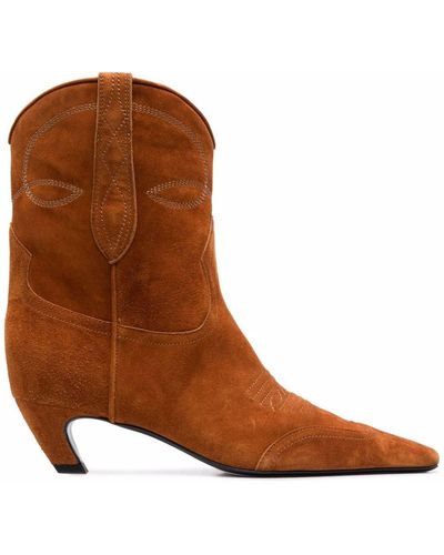 Khaite Dallas Ankle Boots - Brown