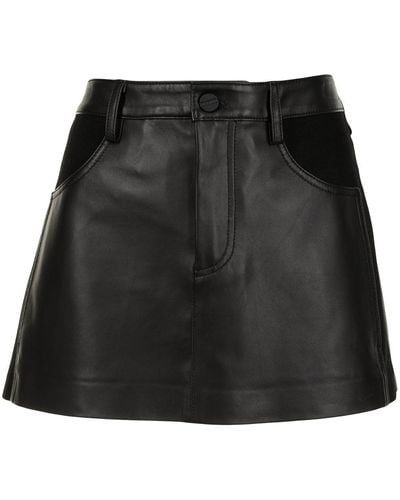 Dion Lee A-line Leather Skirt - Black
